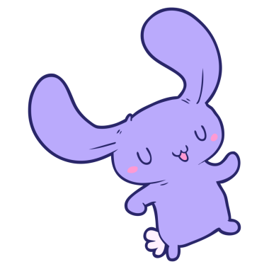 parlak neon renkli çizgi film tavşanı