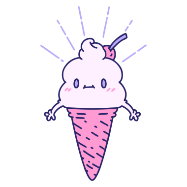 Parlak neon renkli geleneksel dövme stili dondurma karakterinin çizimi