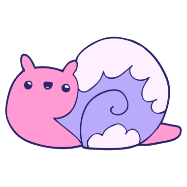 Parlak neon renkli sevimli çizgi film salyangozu