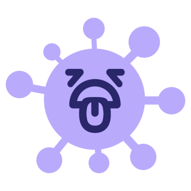 Parlak neon renginde iğrenç bir virüs