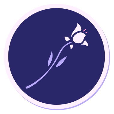 Parlak neon renginde geleneksel bir zambak dövmesi çıkartması