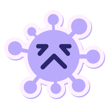 parlak neon renginde yorgun virüs çıkartması