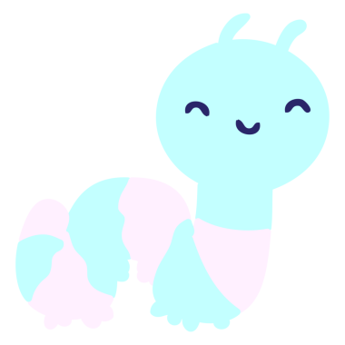 Parlak neon renkli sevimli hata