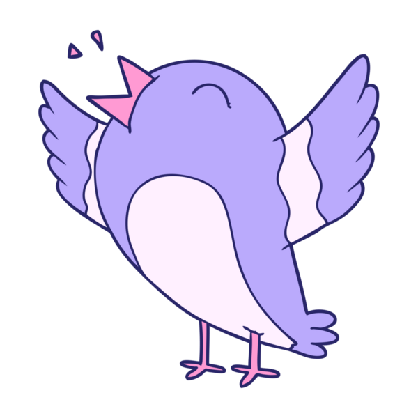 parlak neon renkli çizgi film kuşu