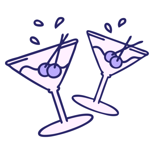 Martinin gözlükleri parlak neon renginde birbirine vuruyor.