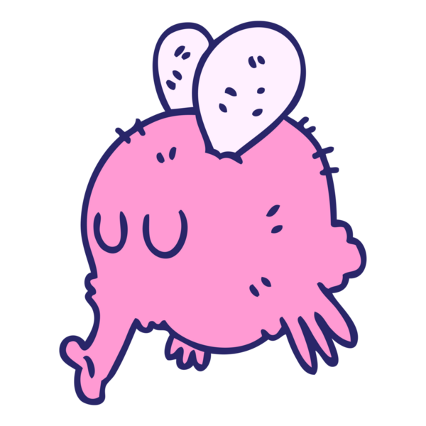 El çizimi tuhaf çizgi film parlak neon renginde uçar