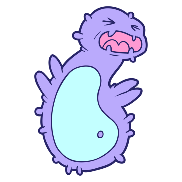 parlak neon renkli çizgi film mikrobu