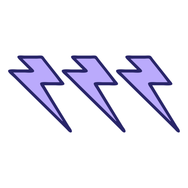 Parlak neon rengi yıldırımların ikonik dövme şekli