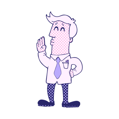 parlak neon renkli karikatür işadamı