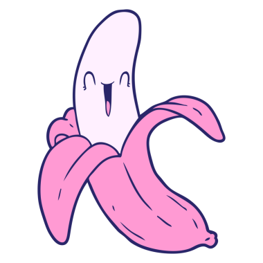 çizgi film çılgın mutlu muz parlak neon rengi