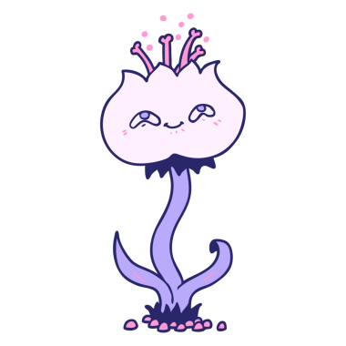 Parlak neon renkli sevimli karikatür çiçeği.