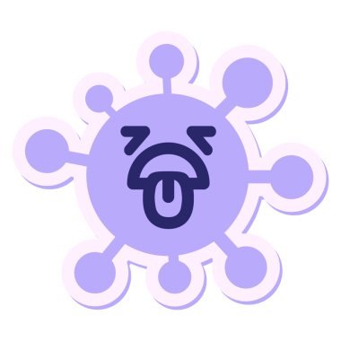 Parlak neon renkli virüs çıkartması