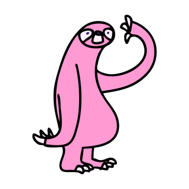 Parlak neon renginde el çizimi tuhaf çizgi film tembelliği