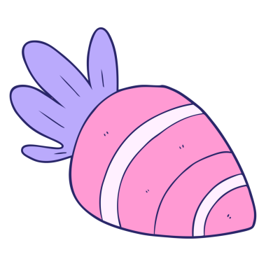 parlak neon renkli çizgi film havucu