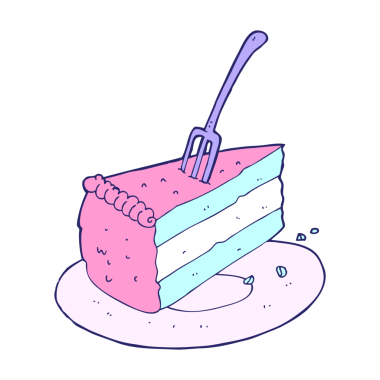 parlak neon renkli çizgi film pastası