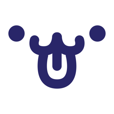 Parlak neon renkli basit bir evcil hayvan yüzü simgesi