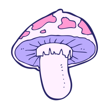 parlak neon renkli mantar taburesi