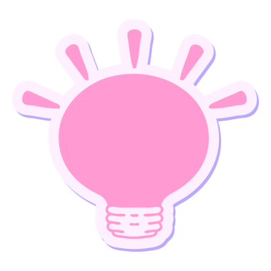 Parlak neon renkli ampul çıkartması