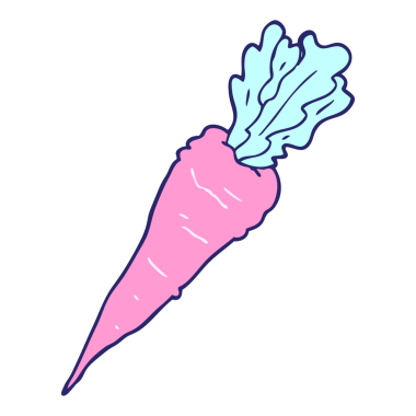 parlak neon renkli çizgi film havucu