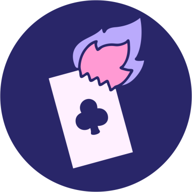 Parlak neon renkli yanan bir kartın ikonik dövme tarzı görüntüsü