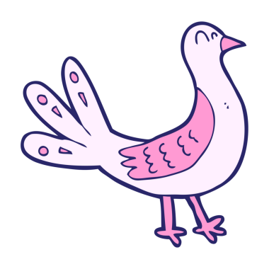 parlak neon renkli çizgi film kuşu