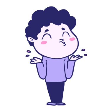 Çizgi filmci parlak neon renkli omuz silkiyor.