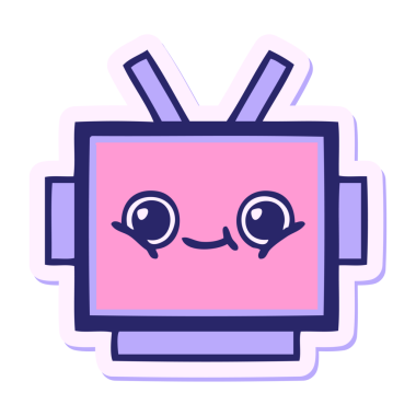 Parlak neon renkli şirin bir robot kafasının çıkartması