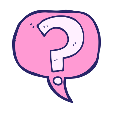 Parlak neon rengi ile serbest konuşma kabarcığı soru işareti çizildi