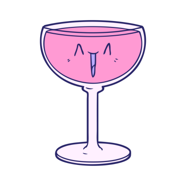 parlak neon renkli bir şarap kadehi