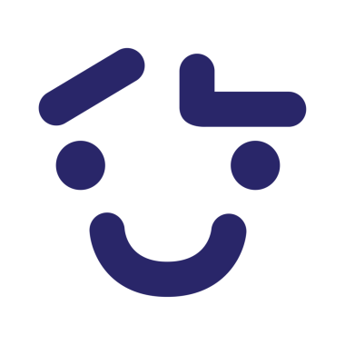 Parlak neon renkli basit kaş yüz simgesi