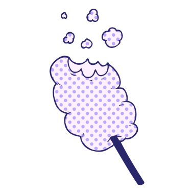 parlak neon renginde pamuk helva.