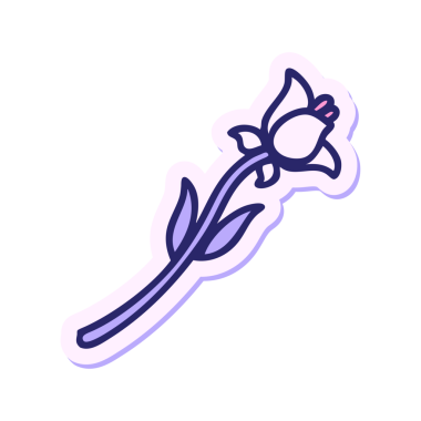 Parlak neon renginde geleneksel bir zambak dövmesi çıkartması