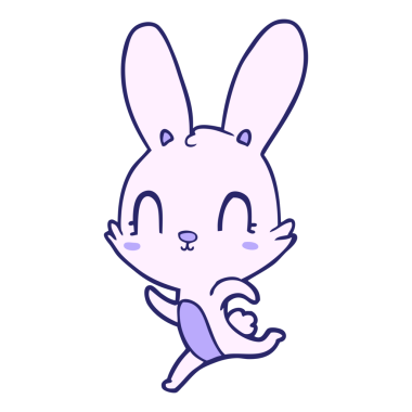 Parlak neon renkli şirin çizgi film tavşanı.