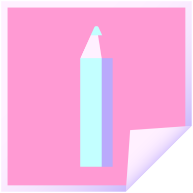 yeşil renkli kalem grafik vektör kare etiketi parlak neon rengi