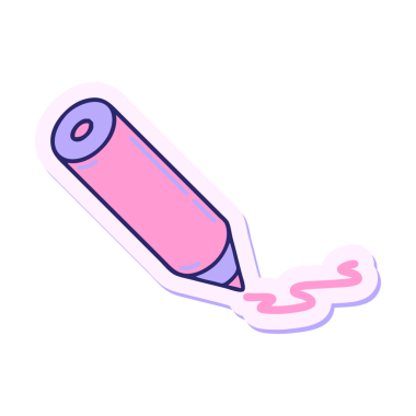 Parlak neon renkli bir kalemle geleneksel dövme çıkartması