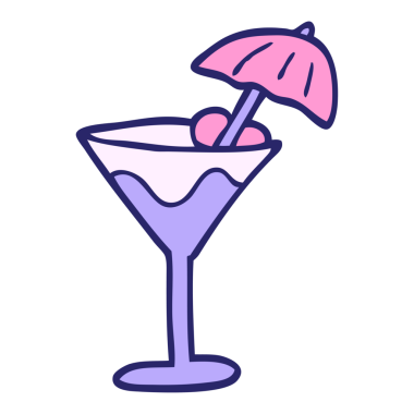 parlak neon renkli karalama kokteyli