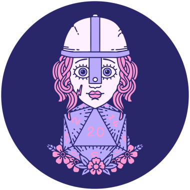 Doğal 20 D20 zarlı insan dövüşçüsü simgesi parlak neon renginde yuvarlanıyor