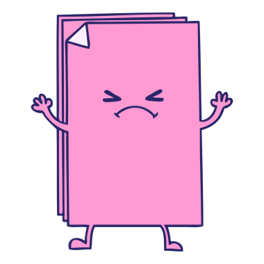 El çizimi çizgi film çapraz kağıt yığını parlak neon rengi