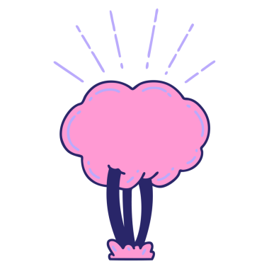 Parlak neon renkli geleneksel dövme ağacının çizimi