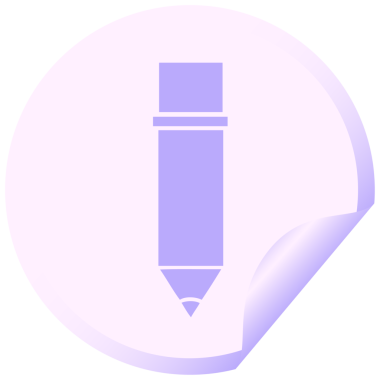 Parlak neon renkli bir kalemin dairesel kabuk soyucu karikatürü