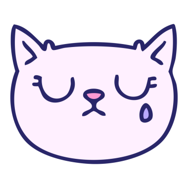 El çizimi garip çizgi film ağlayan parlak neon renkli kedi