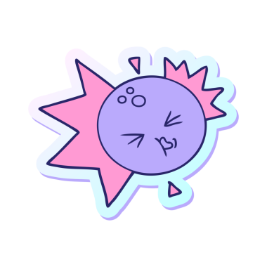 Parlak neon renkli bir bowling topunun çıkartması.