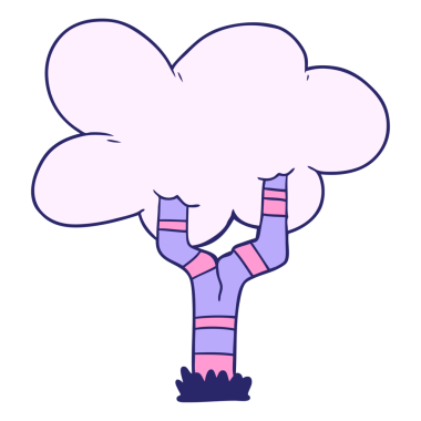 parlak neon renkli çizgi film ağacı