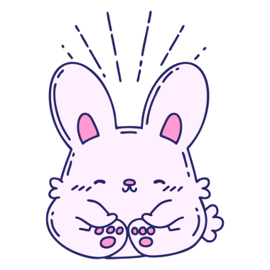 Geleneksel dövme stili parlak neon renkli mutlu tavşan çizimi