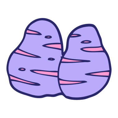 çizgi film patatesleri parlak neon renginde karalıyor.