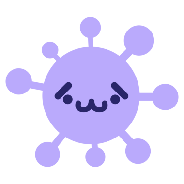 Parlak neon renkli sevimli, utangaç hayvan virüsü.