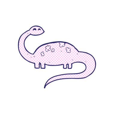 parlak neon renginde karikatür dinozoru