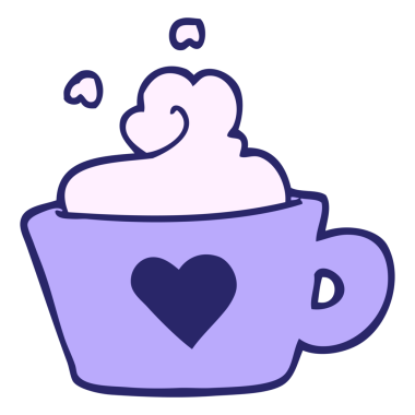 El çizimi karikatür tarzı parlak neon renkli kahve fincanı.