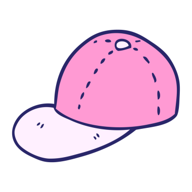 çizgi film karalama beyzbol şapkası parlak neon rengi