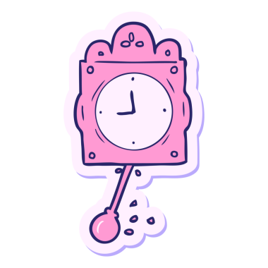 Parlak neon renkli çizgi film saatinin çıkartması